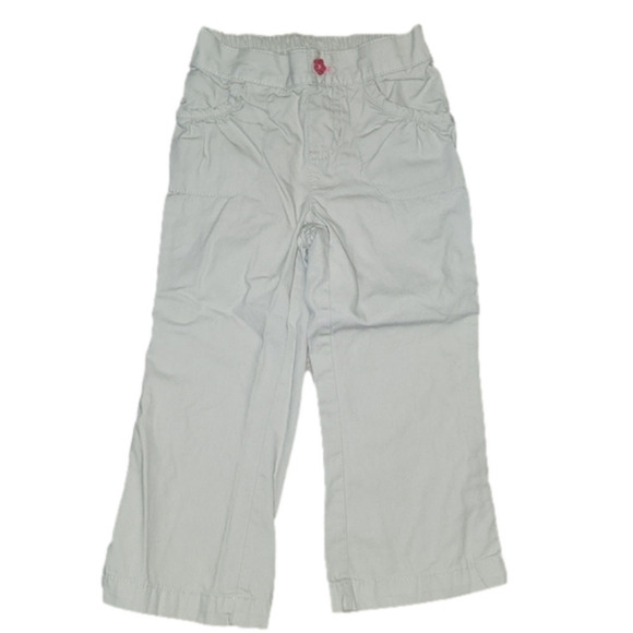 JUMPING BEANS Khaki Pants with Flower Button and Front Pockets - Picture 1 of 3